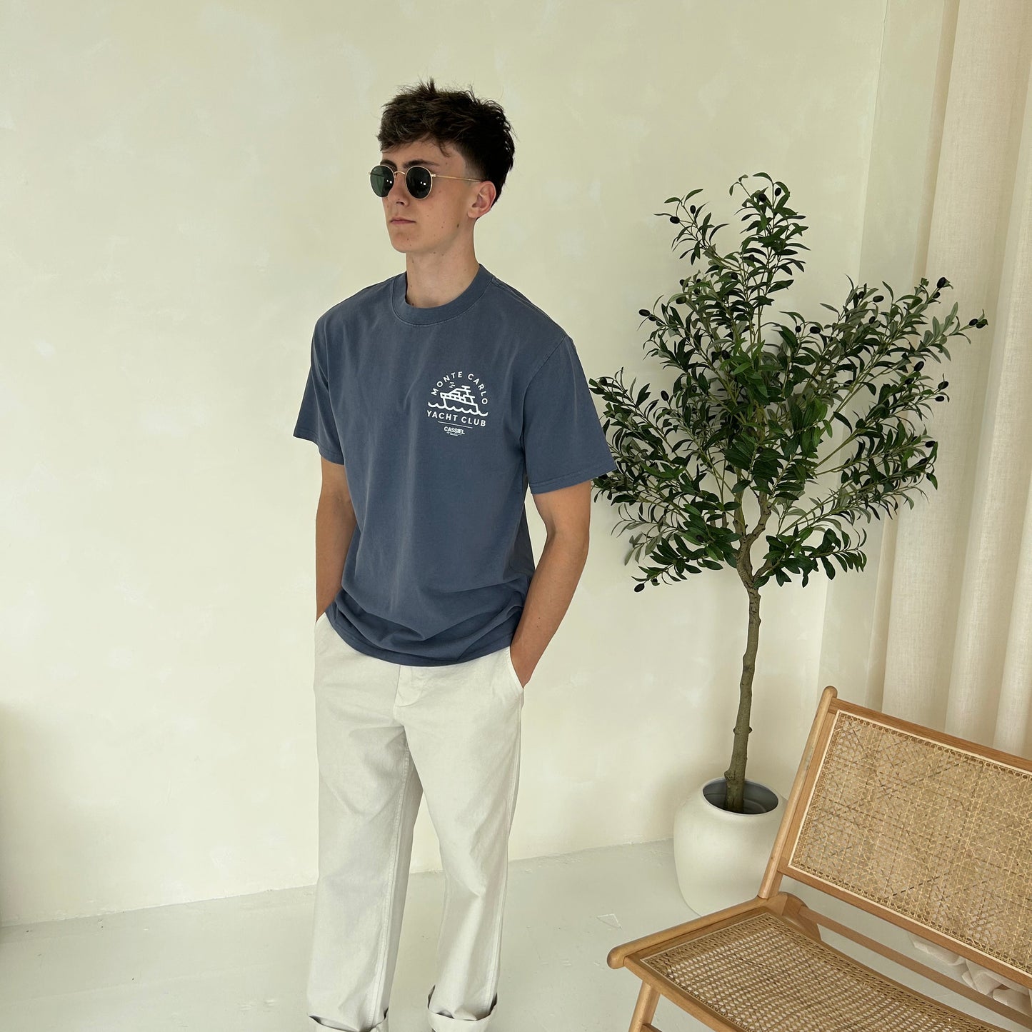 Cassiel Monte Carlo Faded Indigo Tee