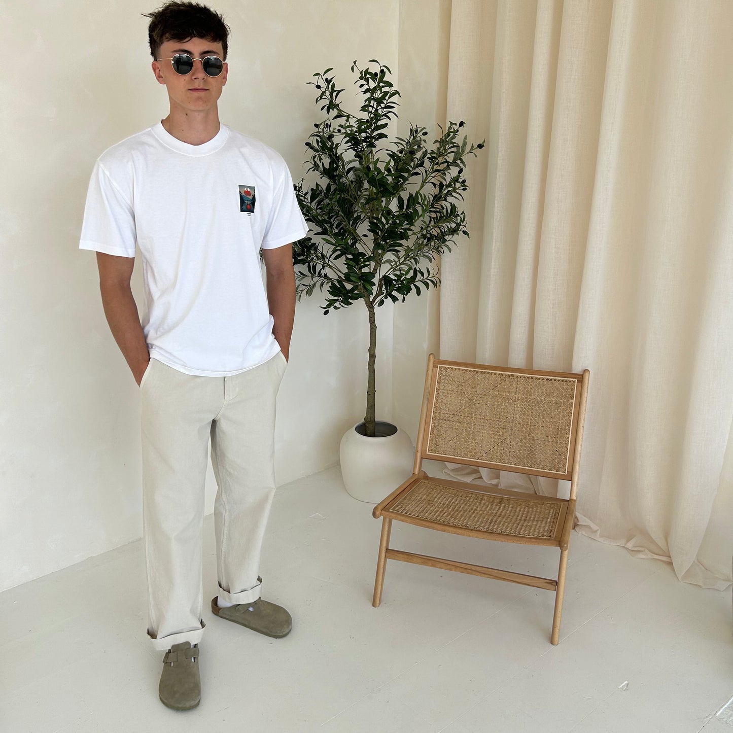 Cassiel Sunset Faded White Tee