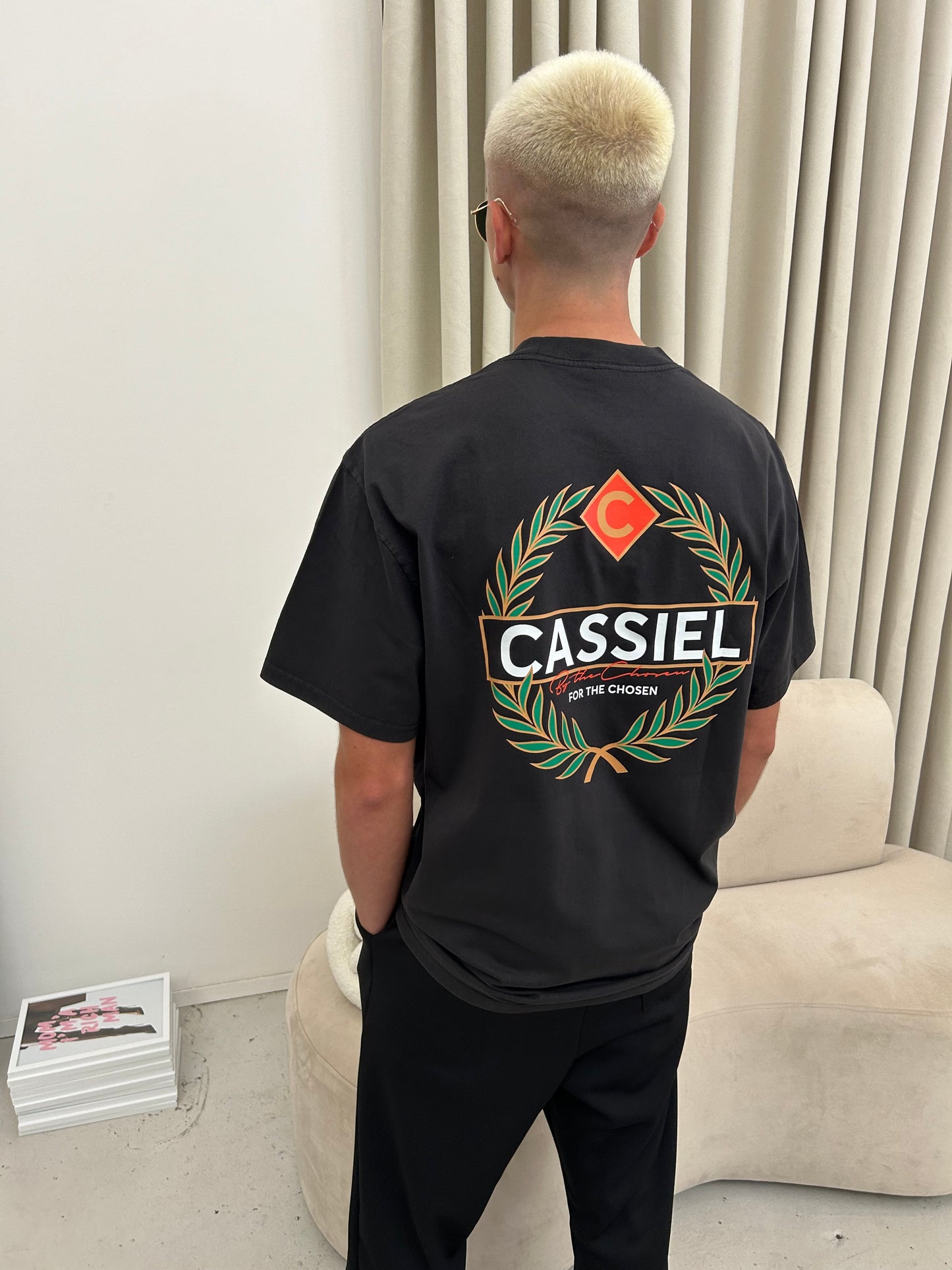 Cassiel Crest Faded Black Tee