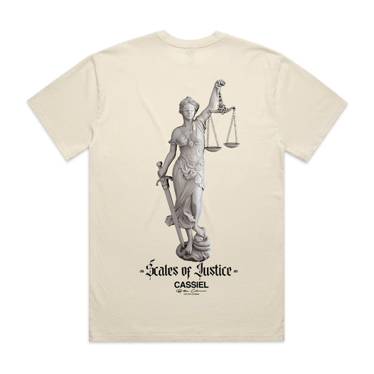 Cassiel Justice Back Print Ecru Tee