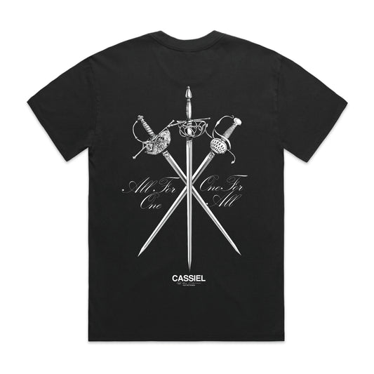 Cassiel Swords Back Print Black Tee