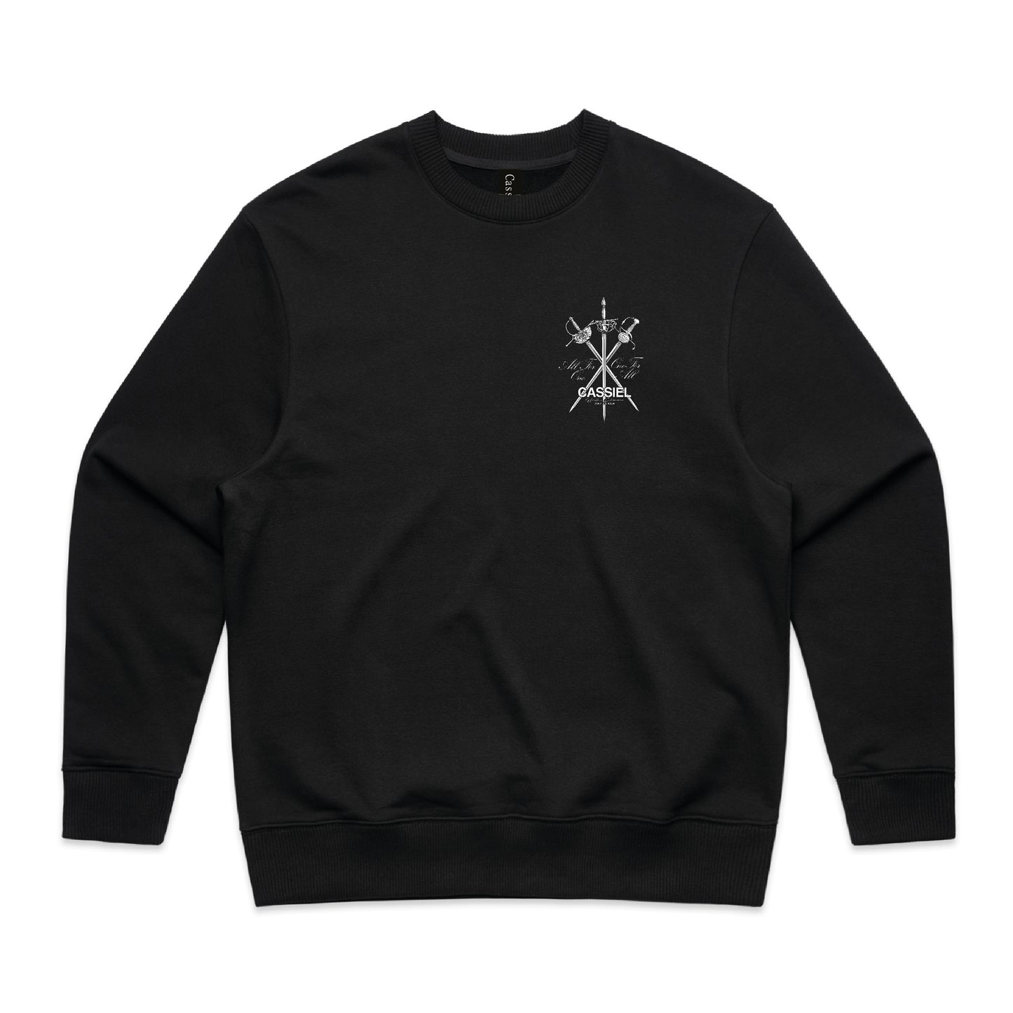 Cassiel Swords Back Print Black Sweatshirt