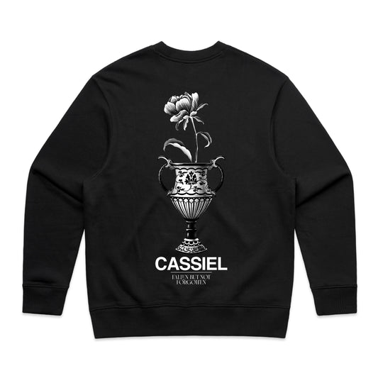 Cassiel Vase Back Print Black Sweatshirt