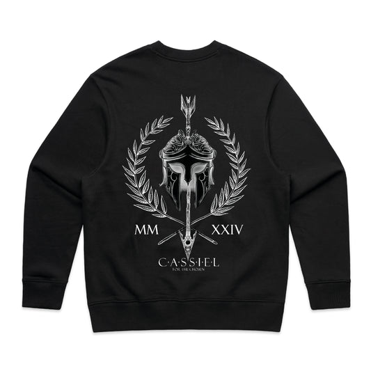 Cassiel Warrior Back Print Black Sweatshirt