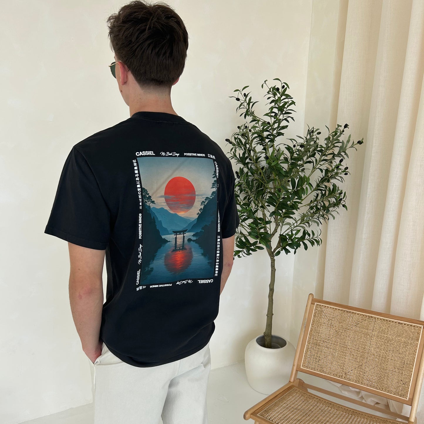 Cassiel Sunset Faded Black Tee