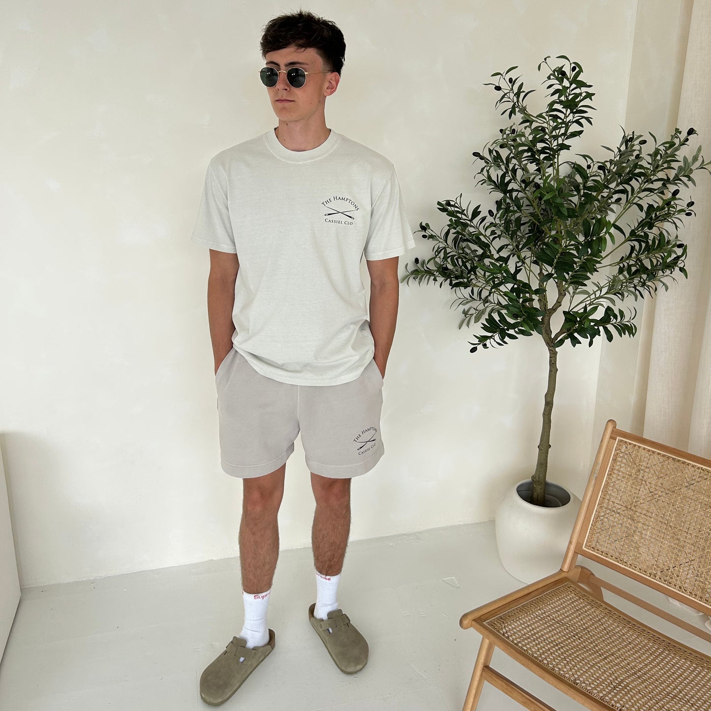 Cassiel The Hamptons Faded Bone Sweat Short