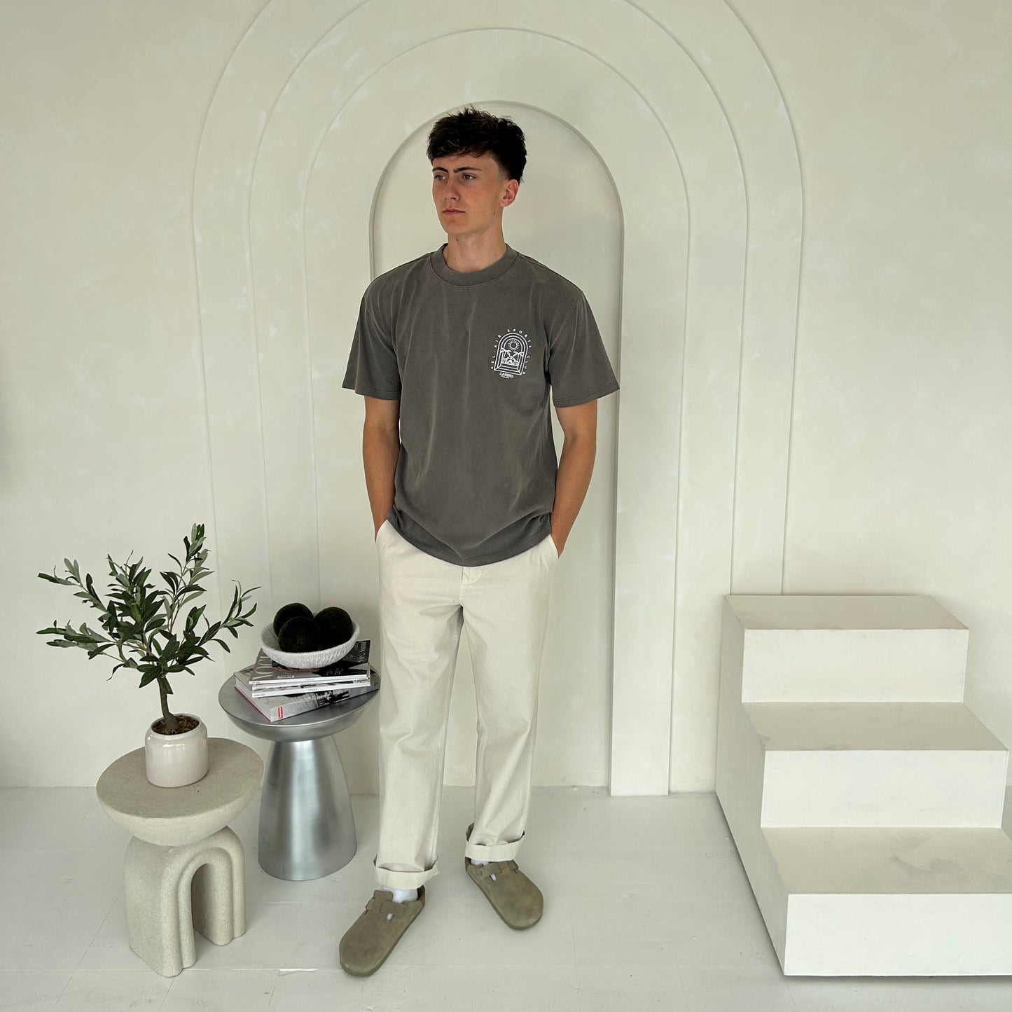 Cassiel Bel Air Sports Club Faded Grey Tee