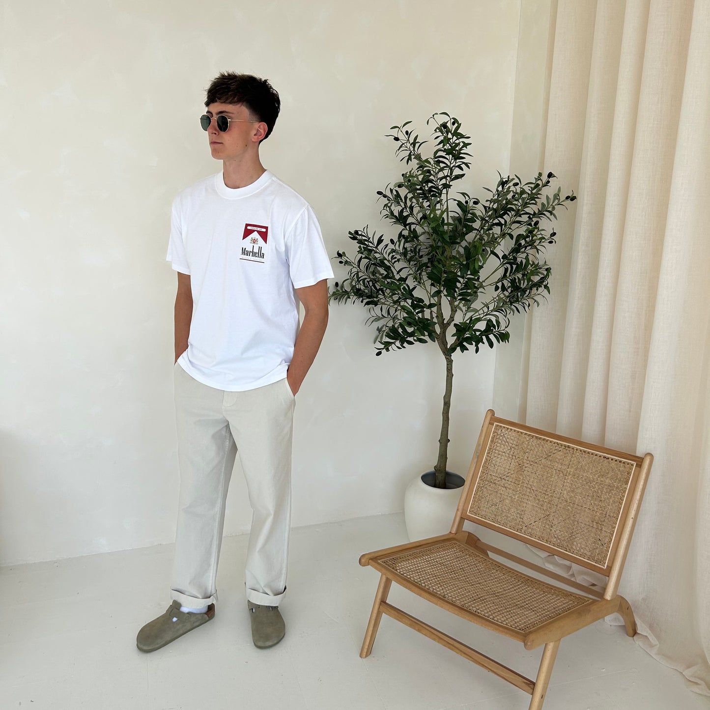 Cassiel Marbella Faded White Tee