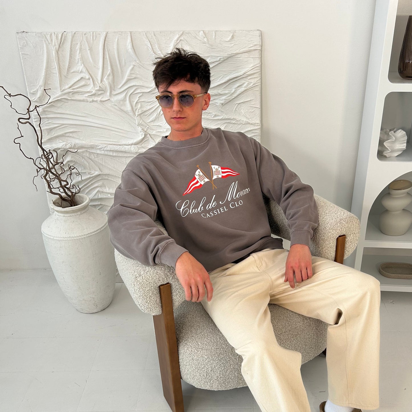 Cassiel Club De Monaco Faded Grey Sweatshirt