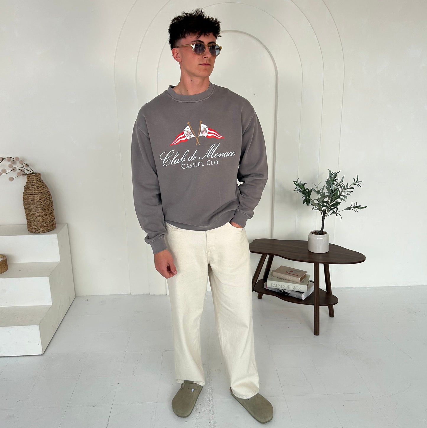 Cassiel Club De Monaco Faded Grey Sweatshirt