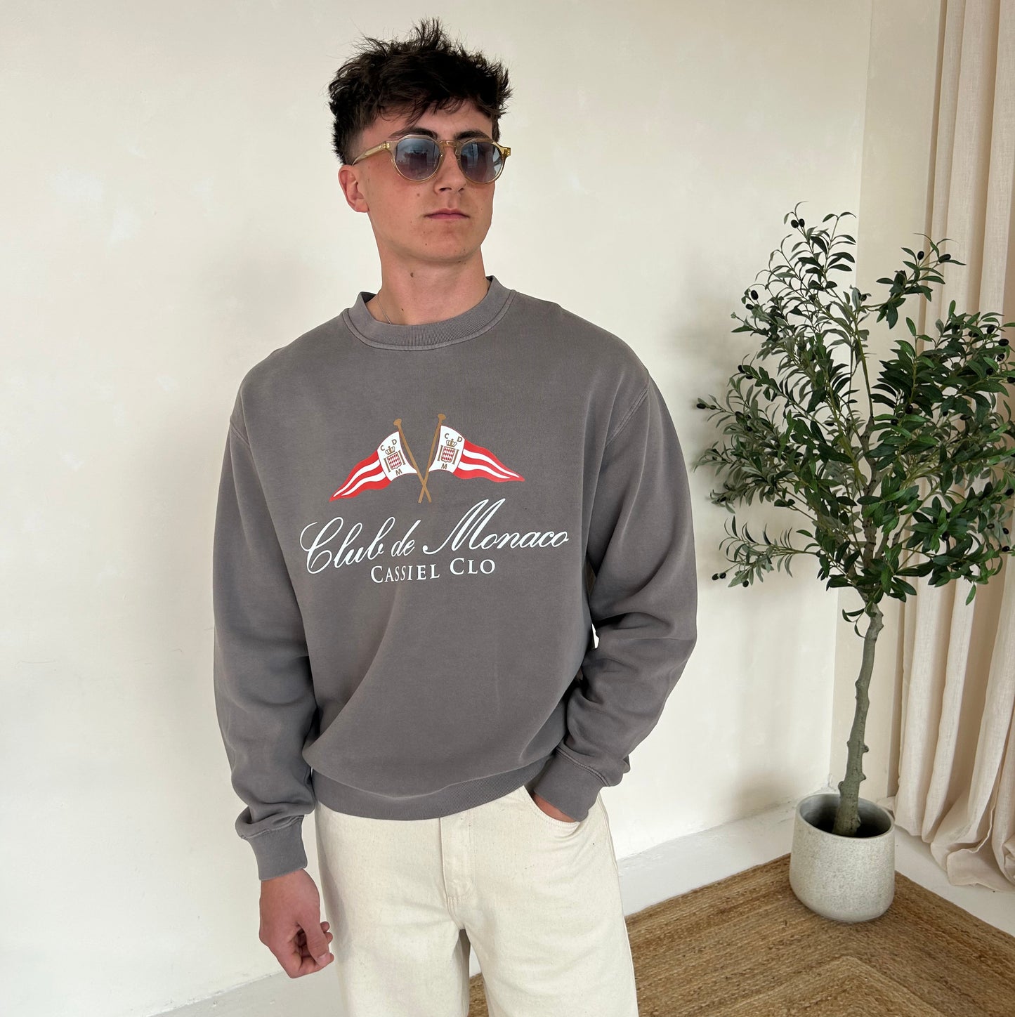 Cassiel Club De Monaco Faded Grey Sweatshirt