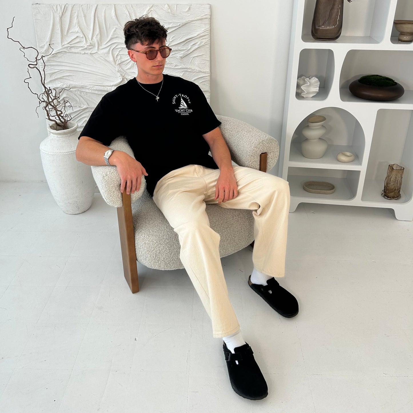 Cassiel Saint Tropez Yacht Box Black Tee