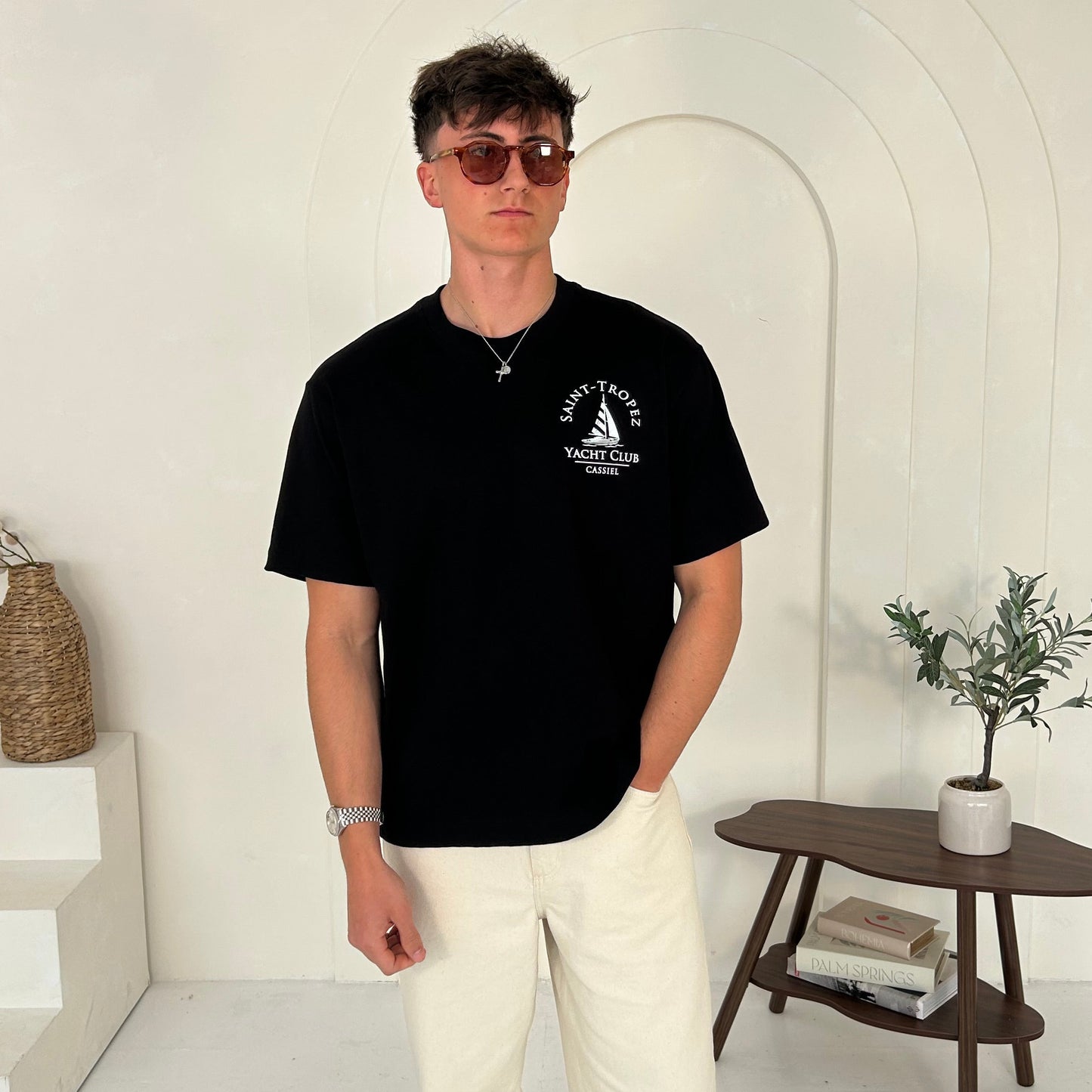 Cassiel Saint Tropez Yacht Box Black Tee
