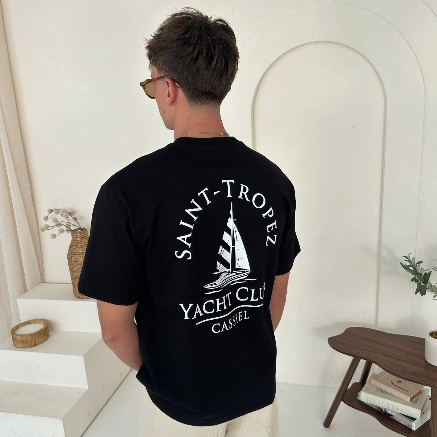 Cassiel Saint Tropez Yacht Box Black Tee