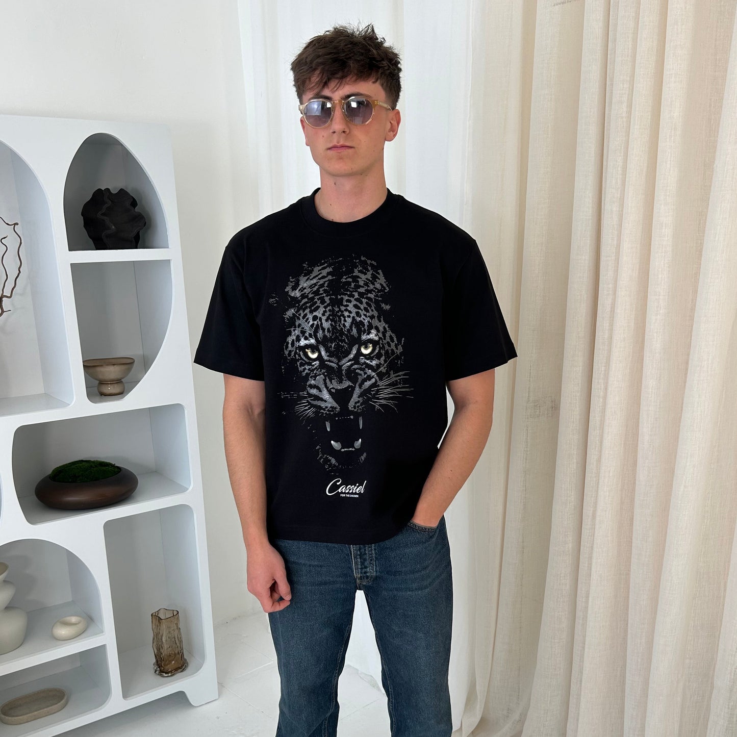 Cassiel Panther Box Black Tee