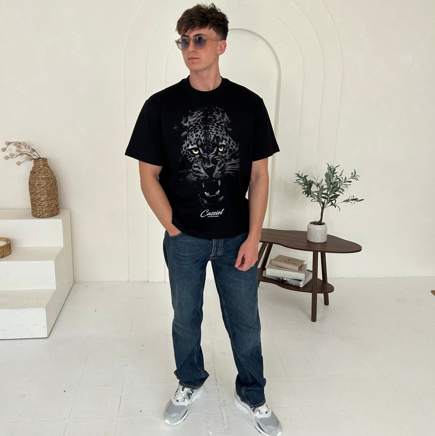 Cassiel Panther Box Black Tee