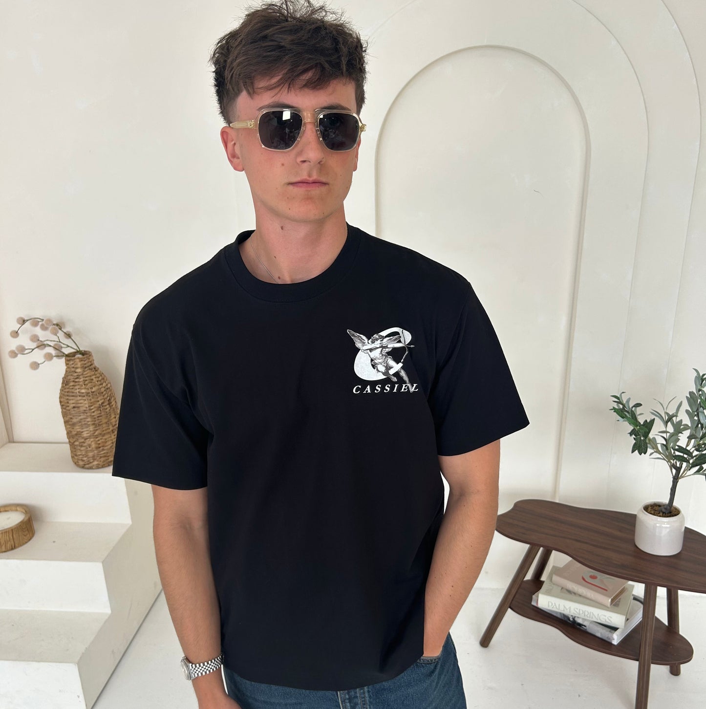 Cassiel Cherub Box Black Tee