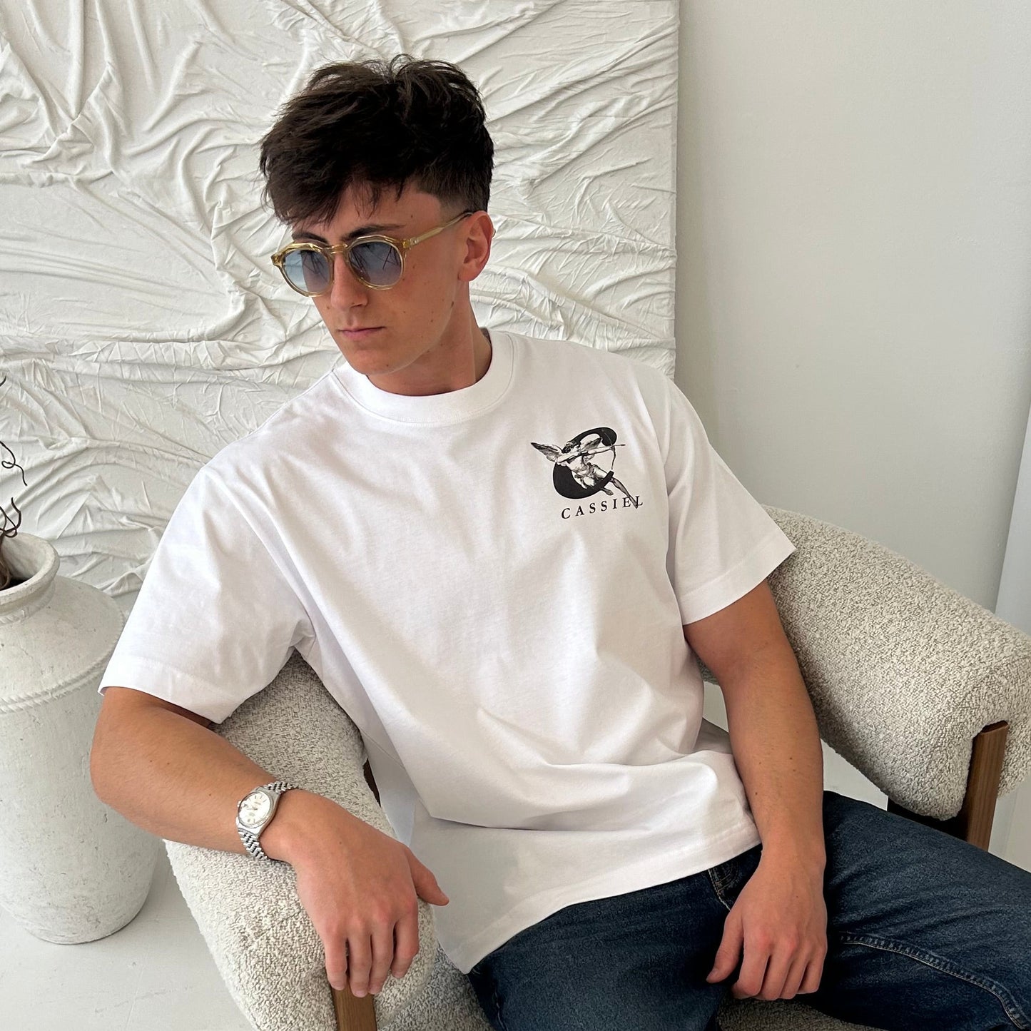 Cassiel Cherub Box White Tee