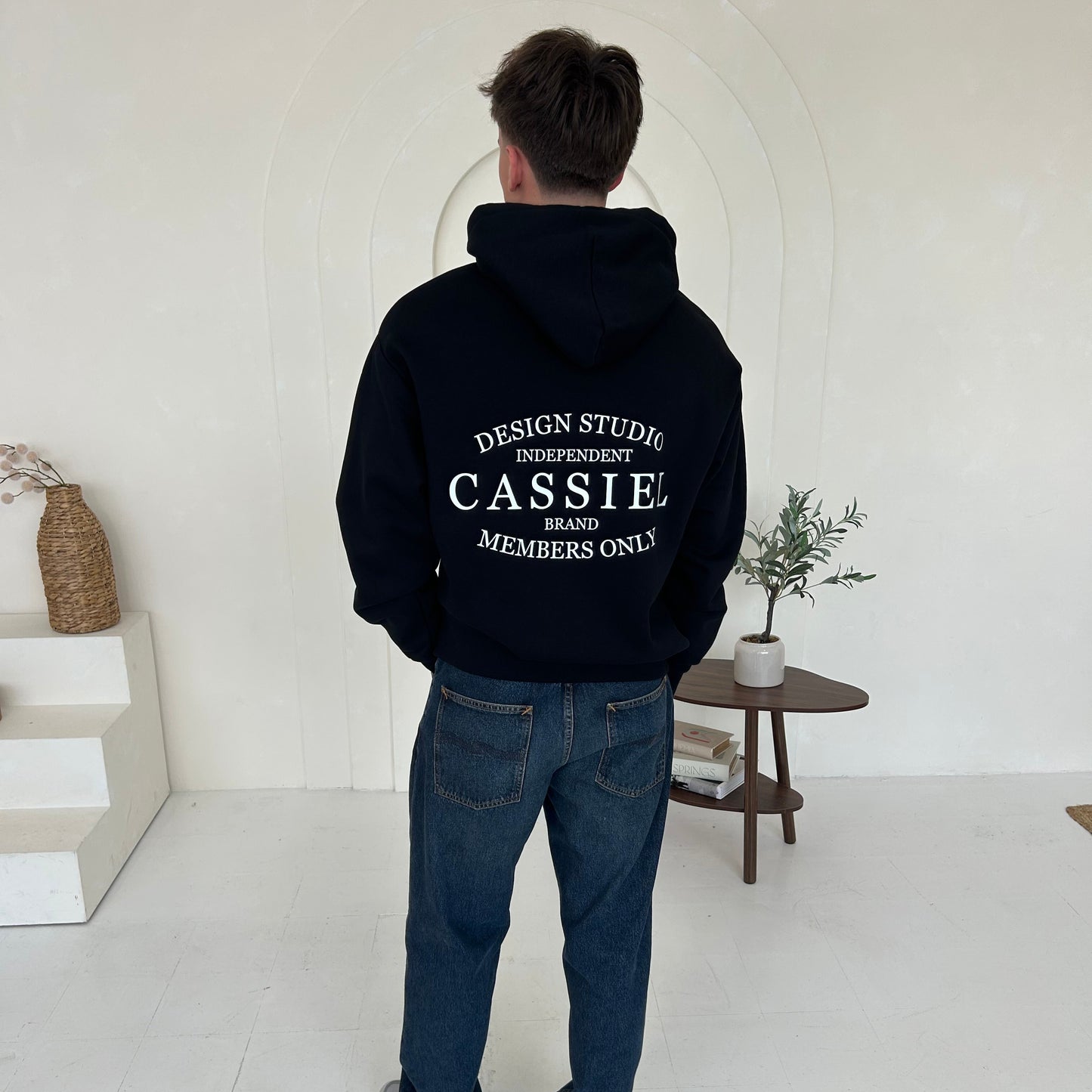 Cassiel Brand Black Heavyweight Hoodie Sweatshirt