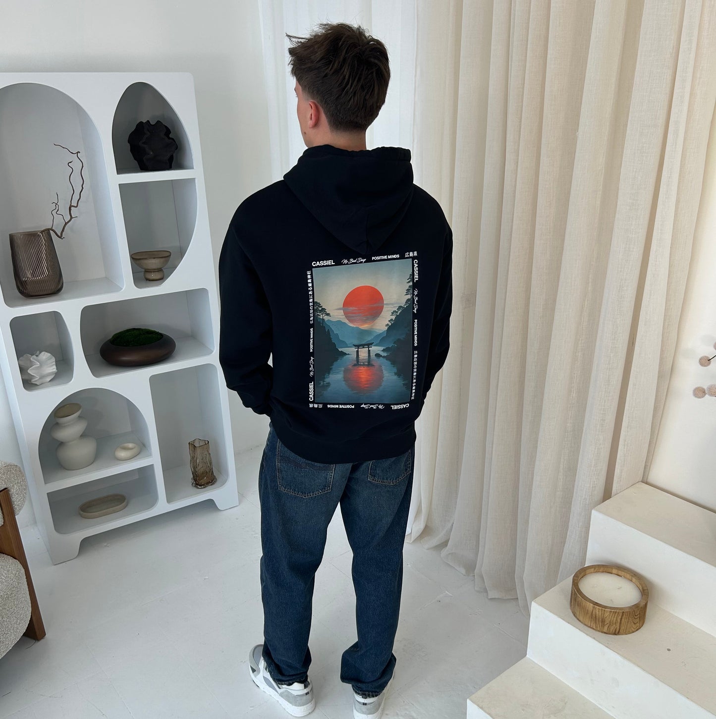 Cassiel Sunset Black Hoodie Sweatshirt