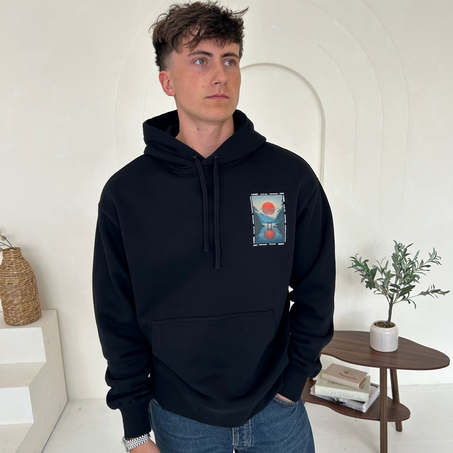 Cassiel Sunset Black Hoodie Sweatshirt