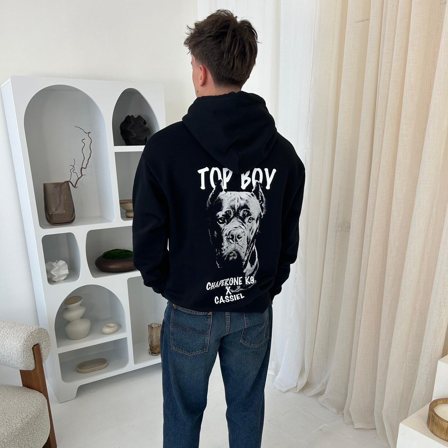 Cassiel X Chaperone K9 Top Boy Black Hoody
