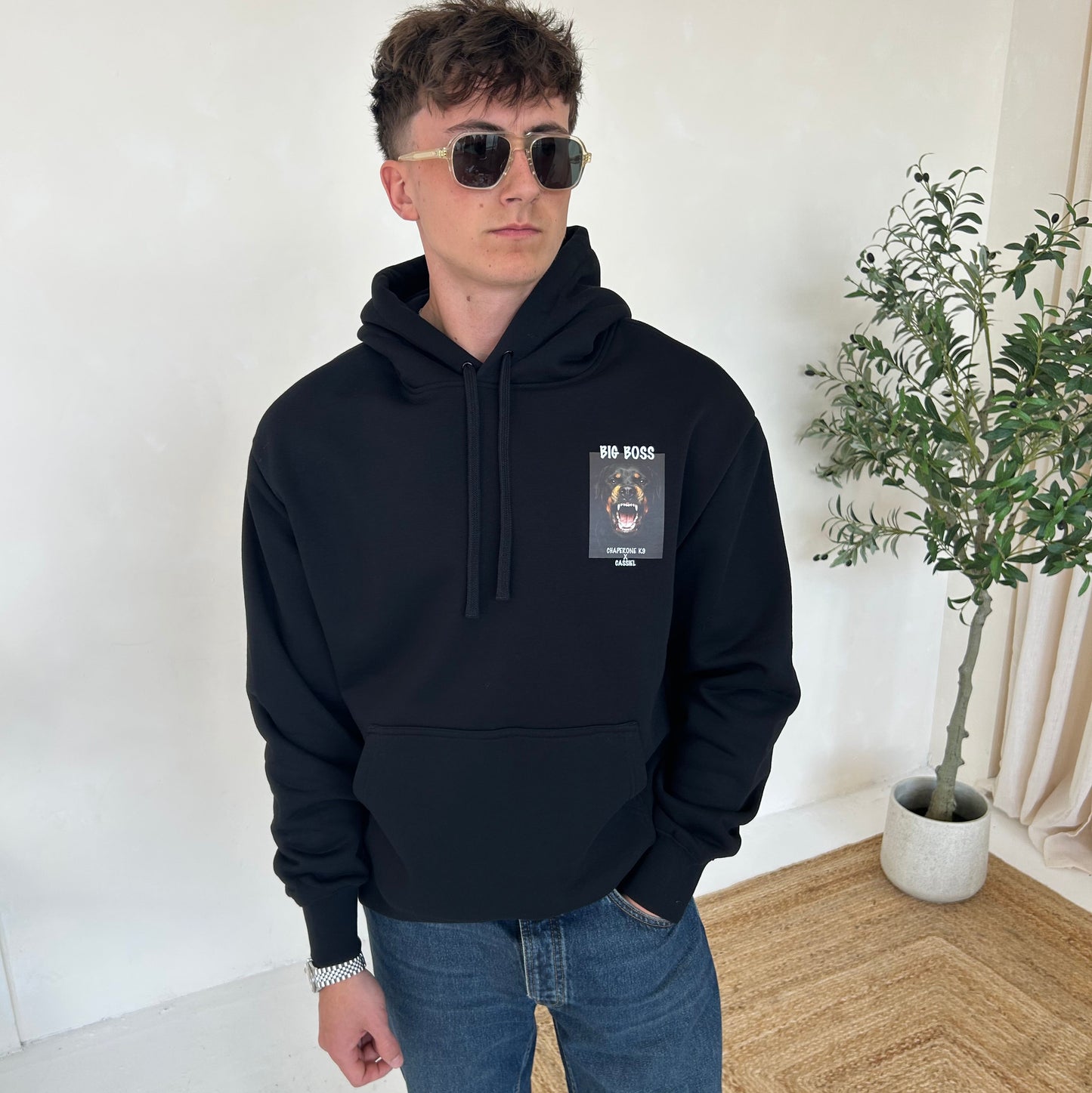 Cassiel X Chaperone K9 Big Boss Black Hoody