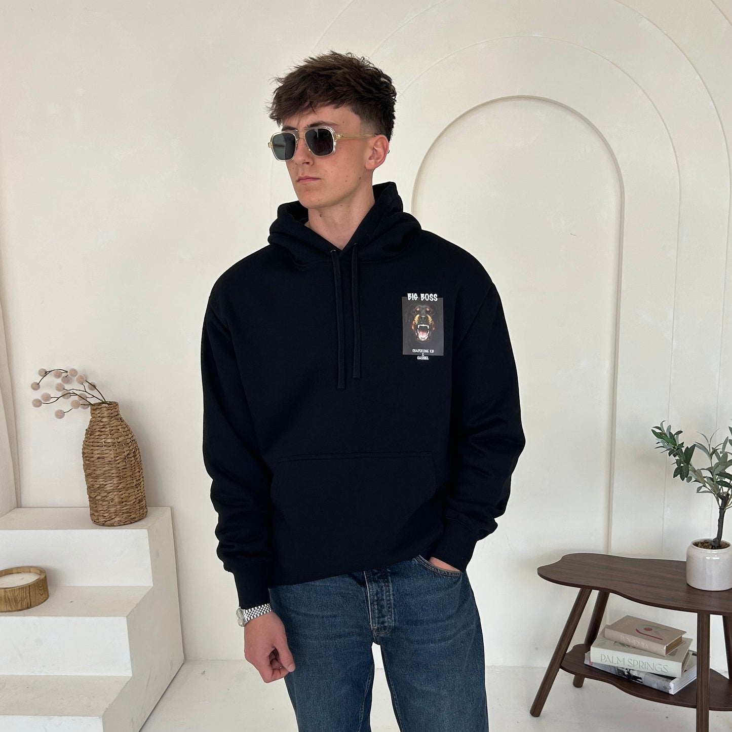 Cassiel X Chaperone K9 Big Boss Black Hoody