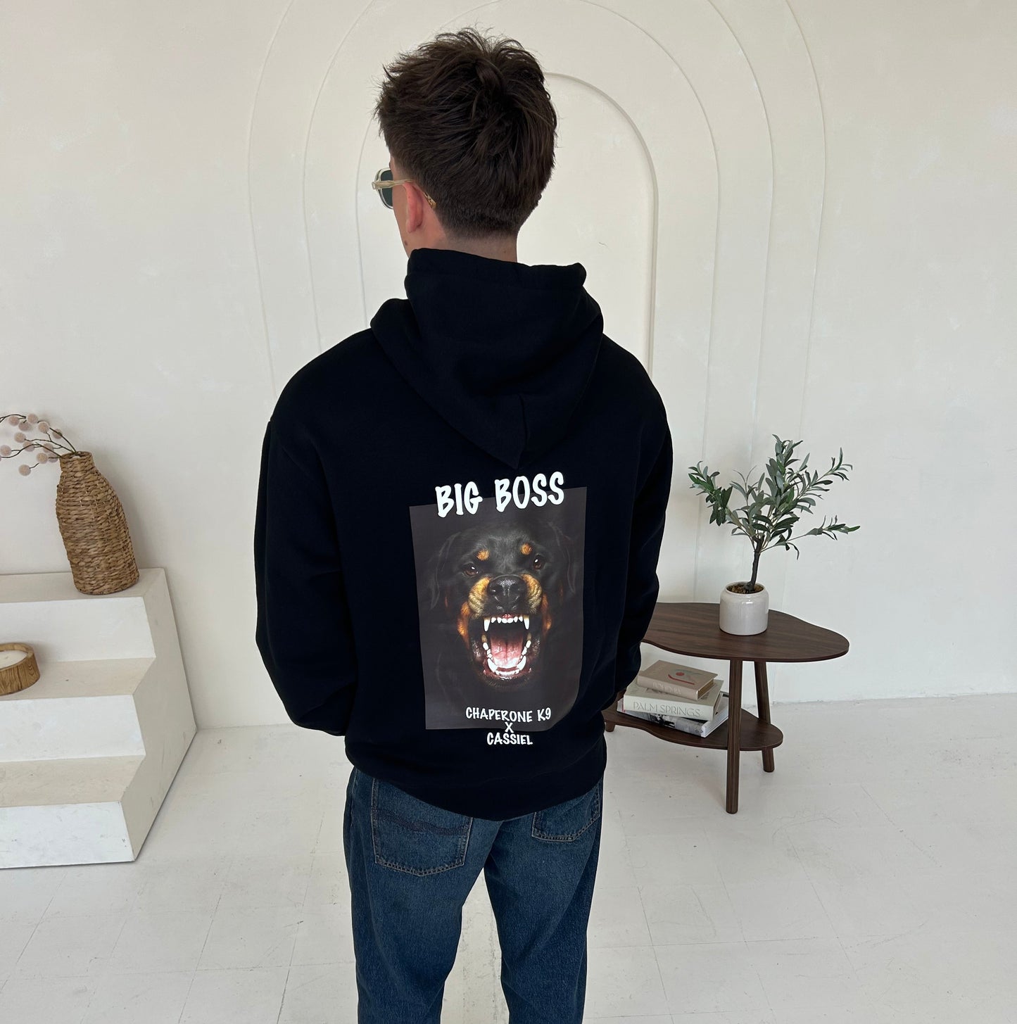 Cassiel X Chaperone K9 Big Boss Black Hoody
