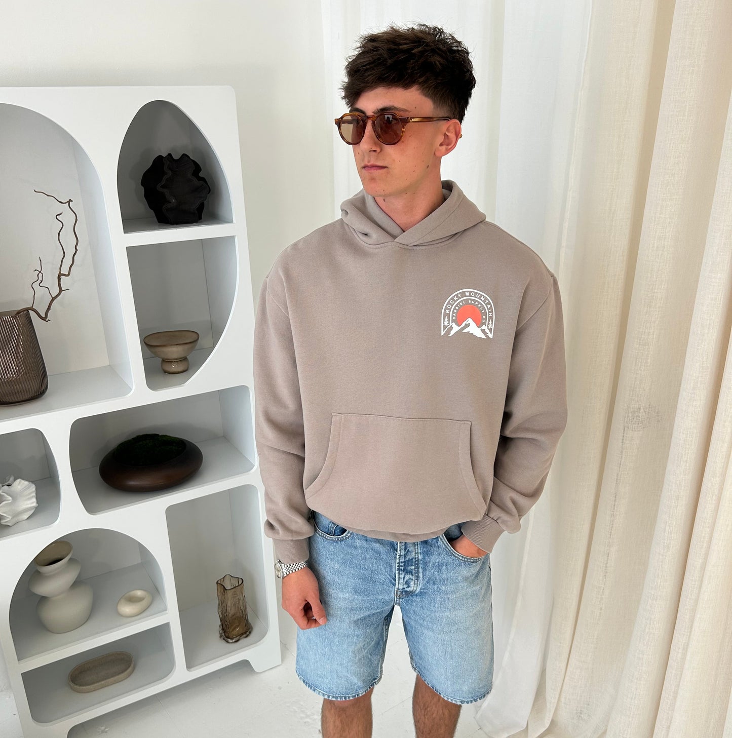 Cassiel Rocky Mountain Mushroom Box Hoodie Sweatshirt