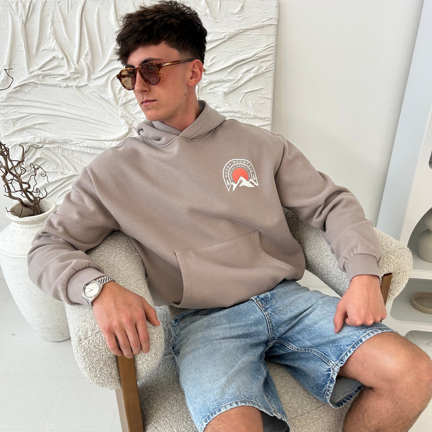 Cassiel Rocky Mountain Mushroom Box Hoodie Sweatshirt