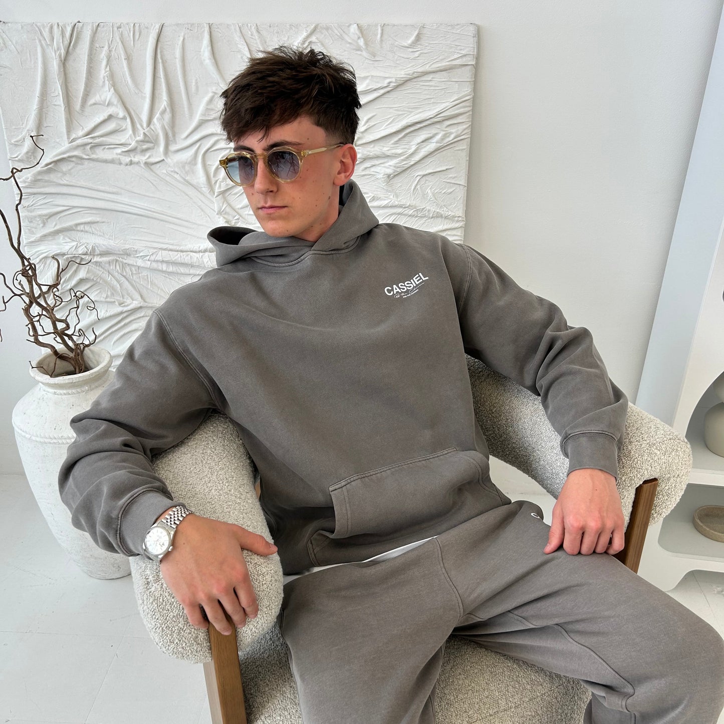 Cassiel For The Chosen Faded Grey Hoodie Sweatshirt