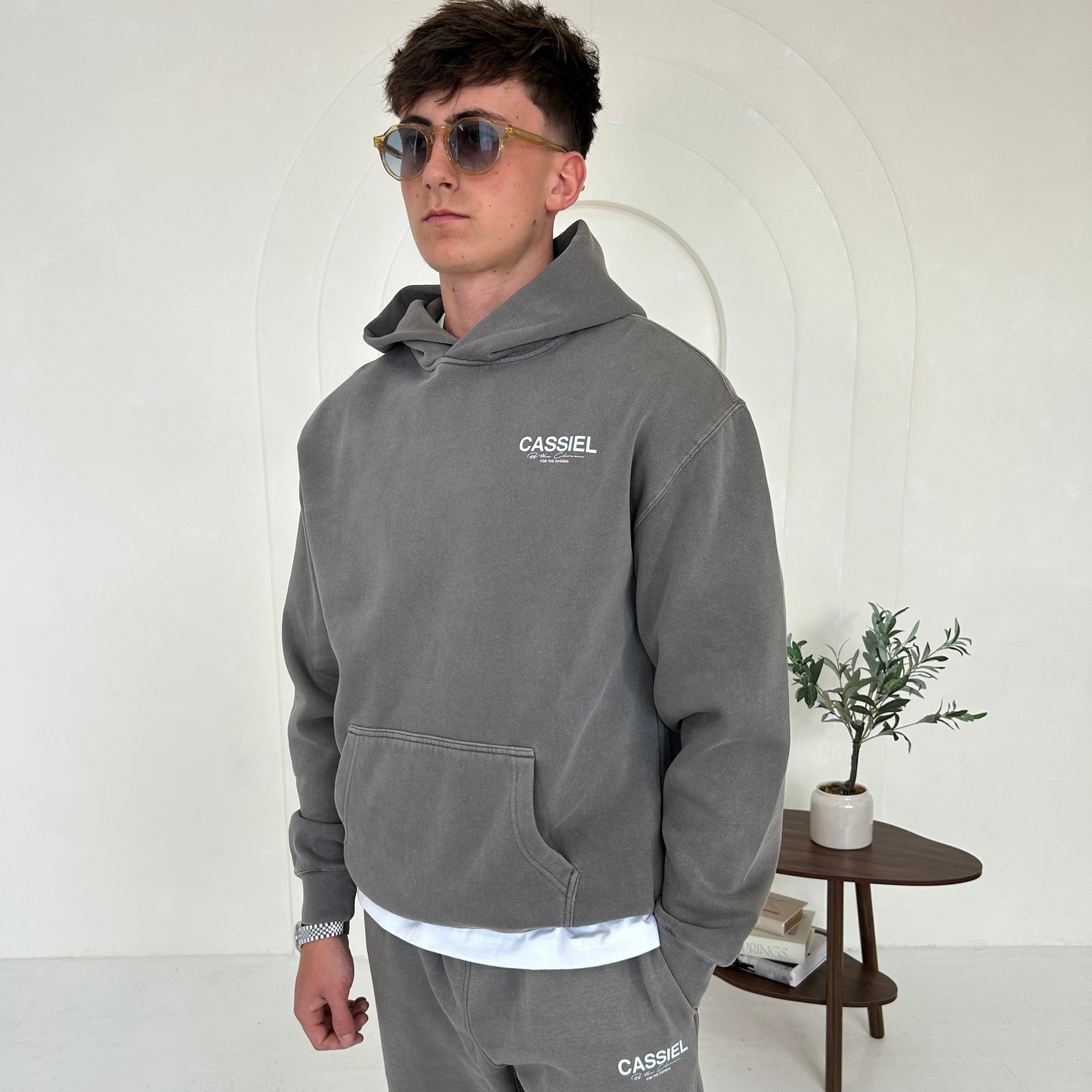 Cassiel For The Chosen Faded Grey Hoodie Sweatshirt