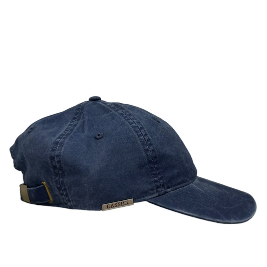 Cassiel Cotton Faded Metal Badge Navy Cap