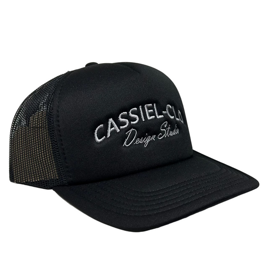 Cassiel Arch Logo Black Foam Trucker Cap