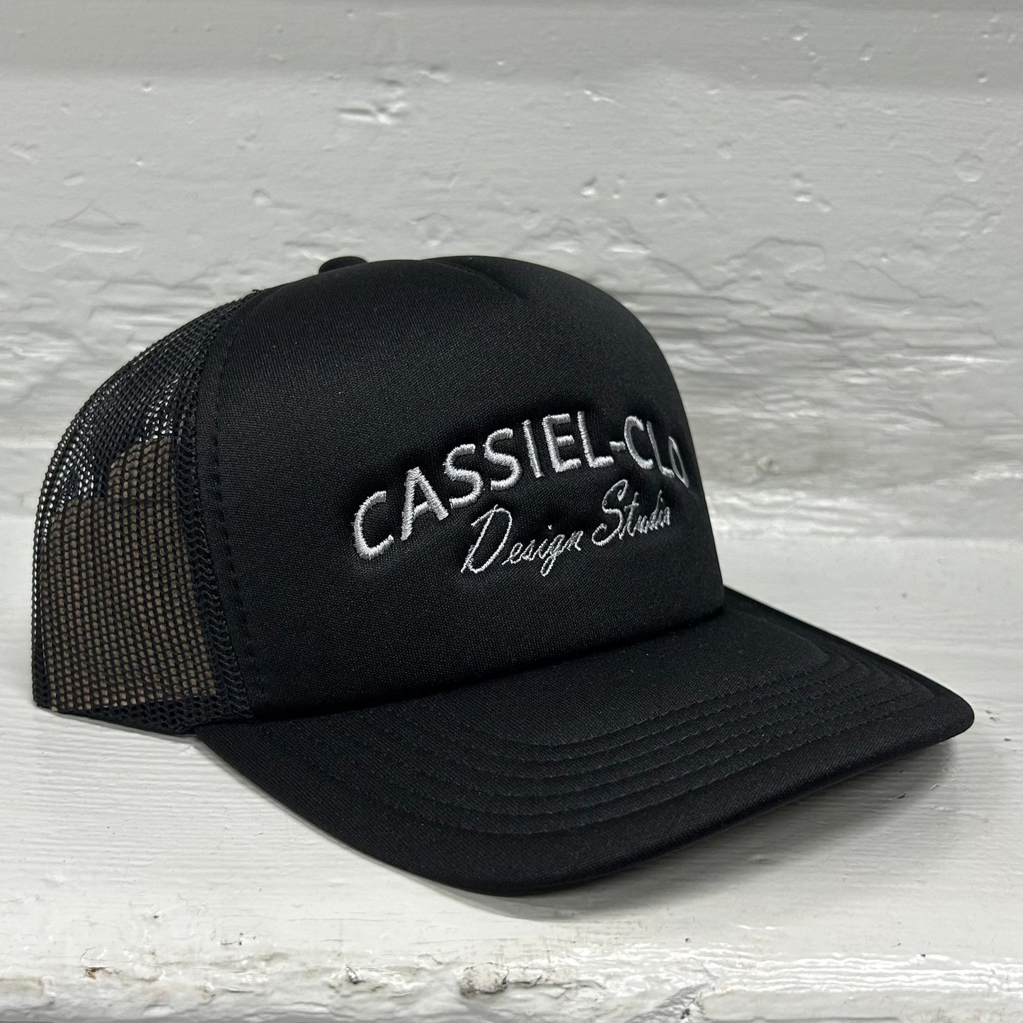 Cassiel Arch Logo Black Foam Trucker Cap