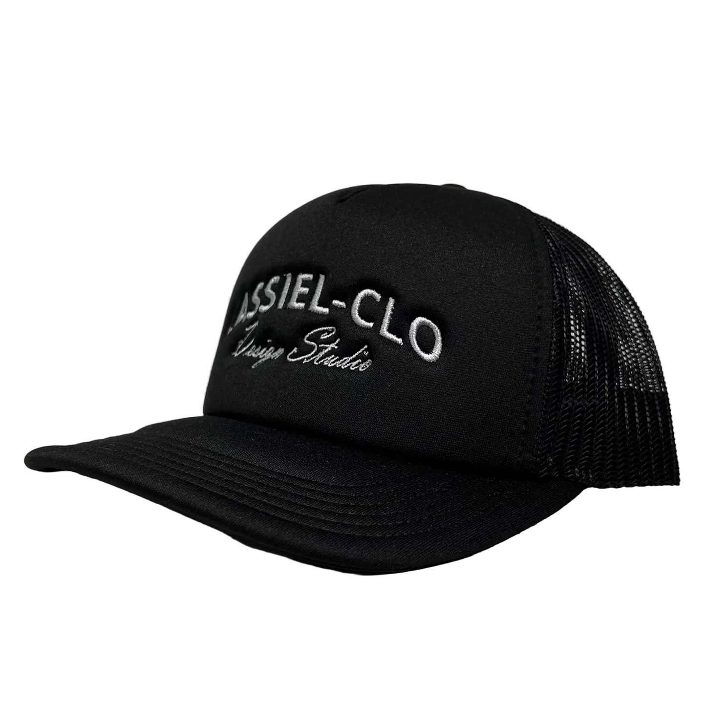 Cassiel Arch Logo Black Foam Trucker Cap