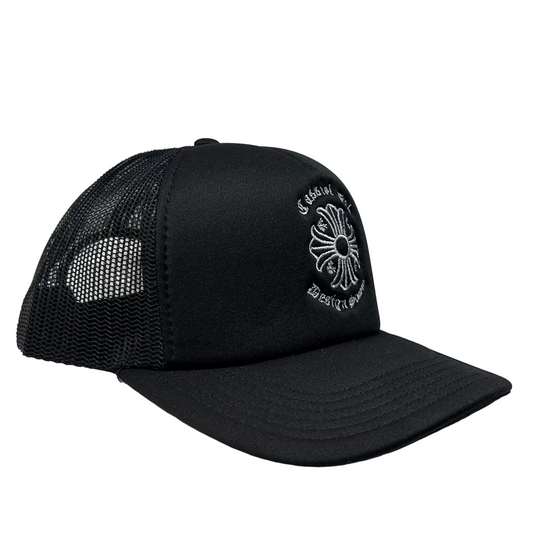 Cassiel Cross Logo Black Foam Trucker Cap