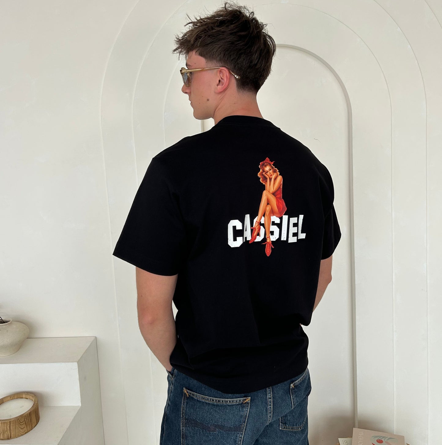 Cassiel Pinup Box Black Tee