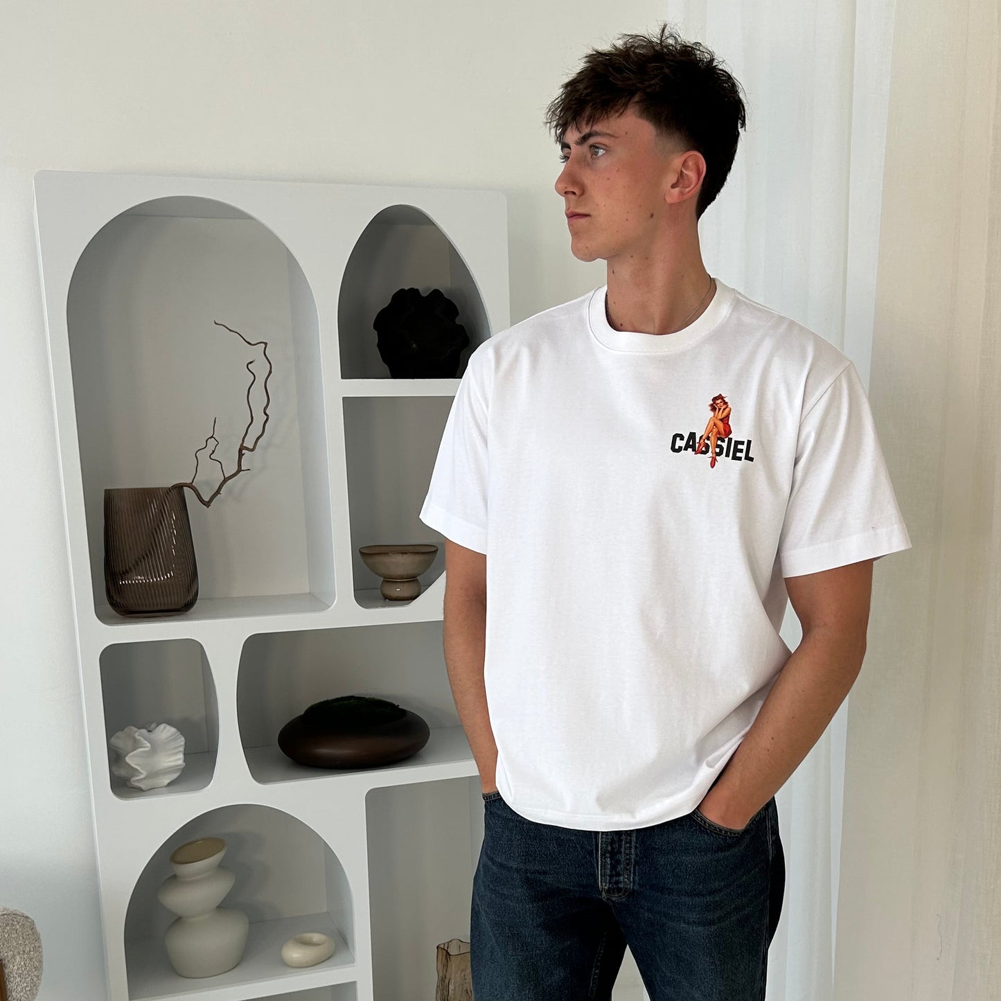 Cassiel Pinup Box White Tee
