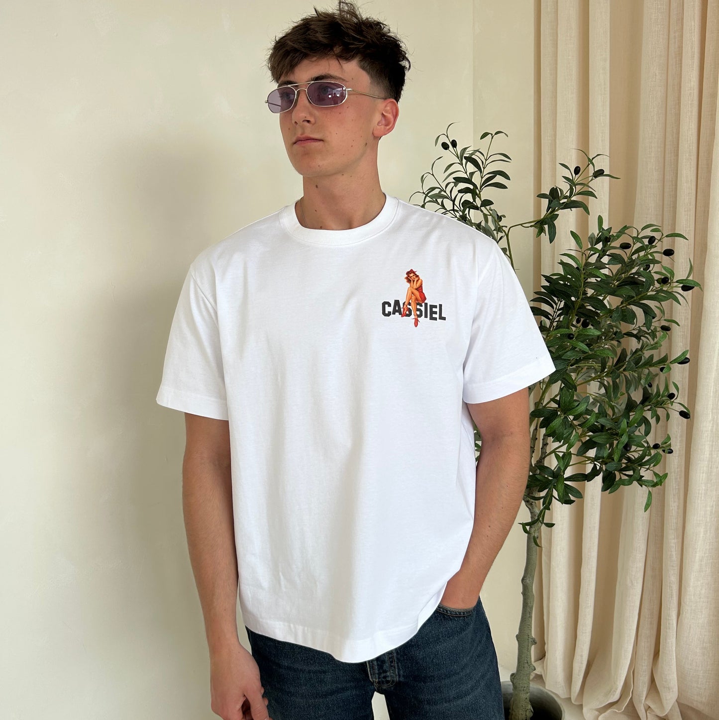 Cassiel Pinup Box White Tee