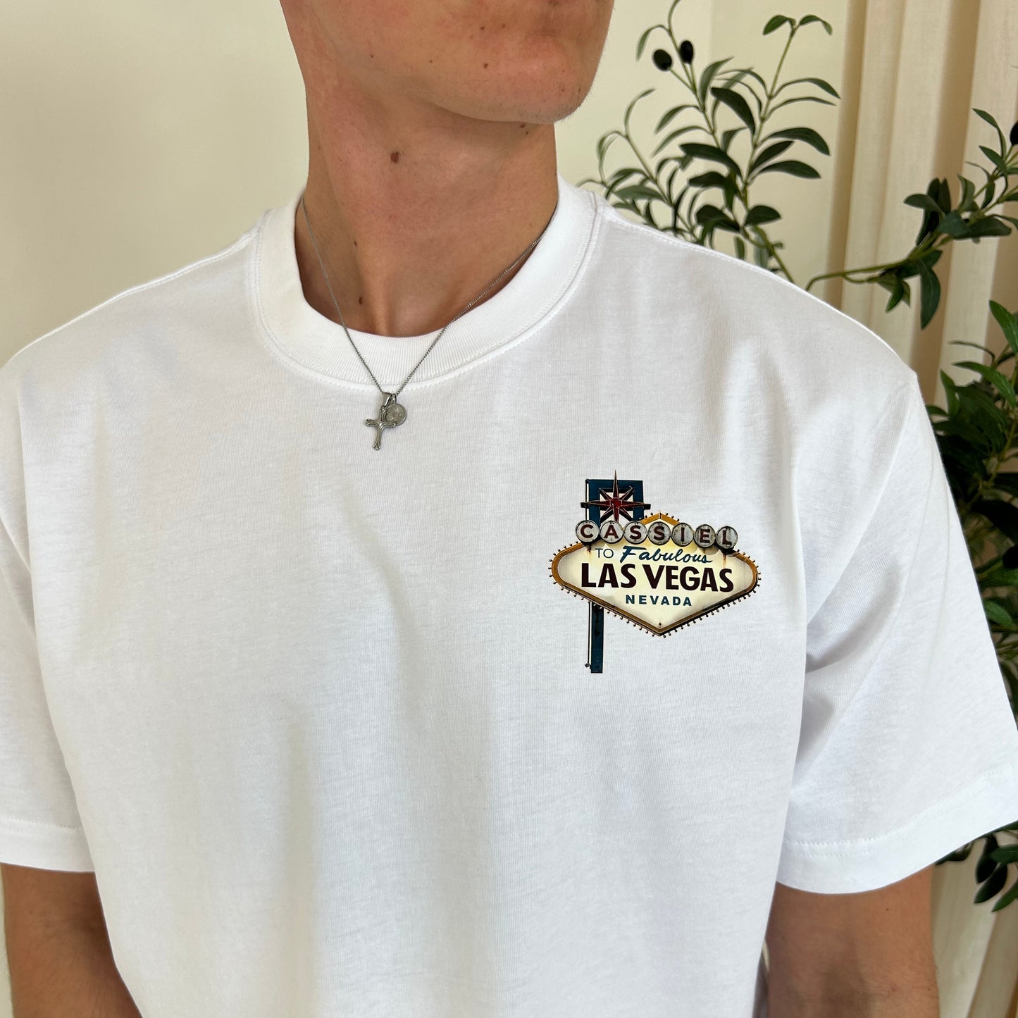 Cassiel Las Vegas Box White Tee