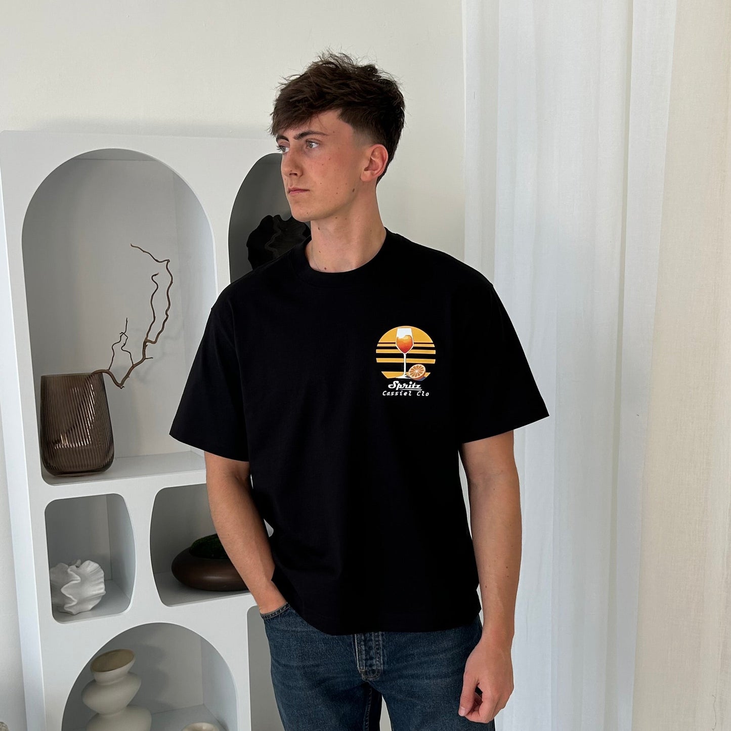 Cassiel Spritz Box Black Tee