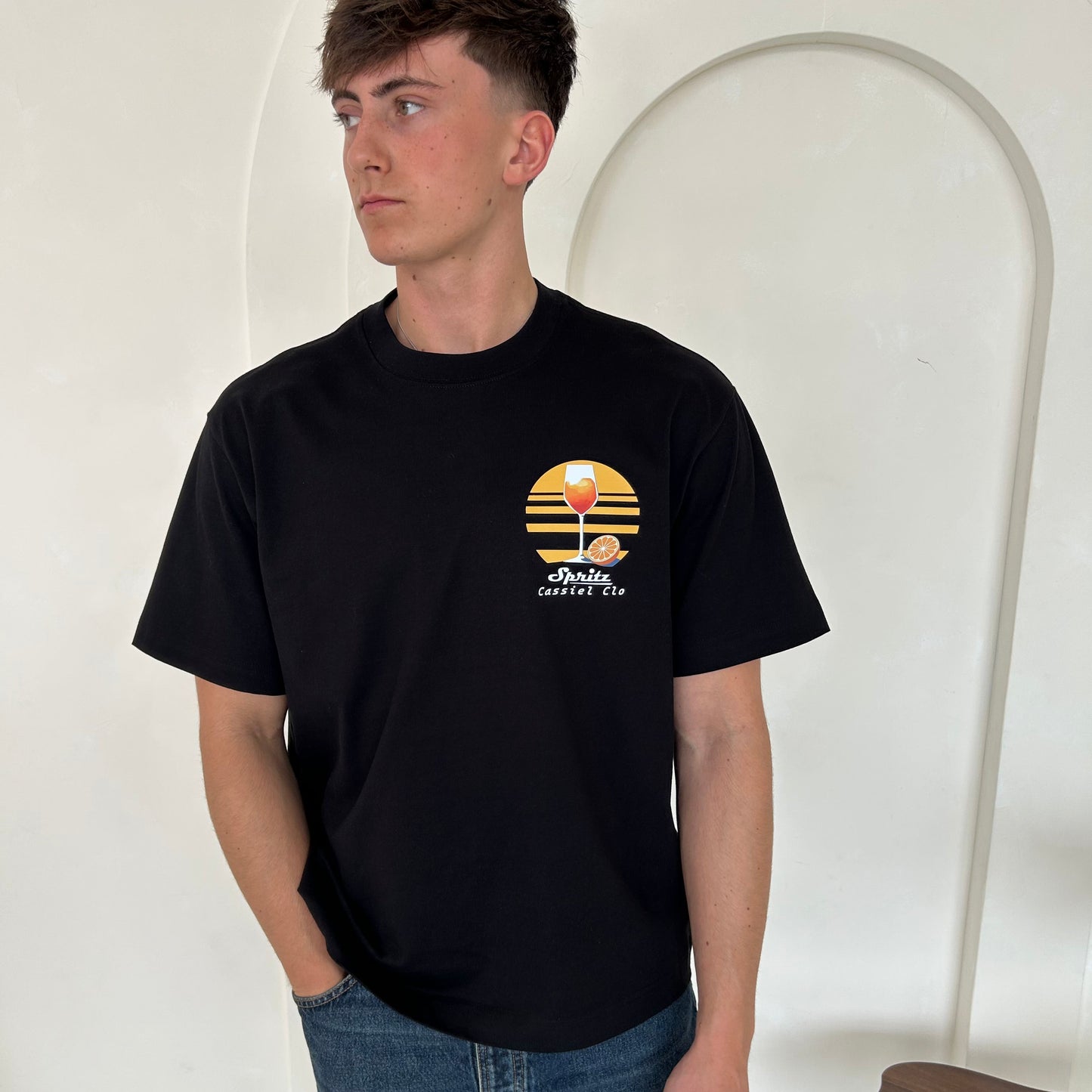 Cassiel Spritz Box Black Tee