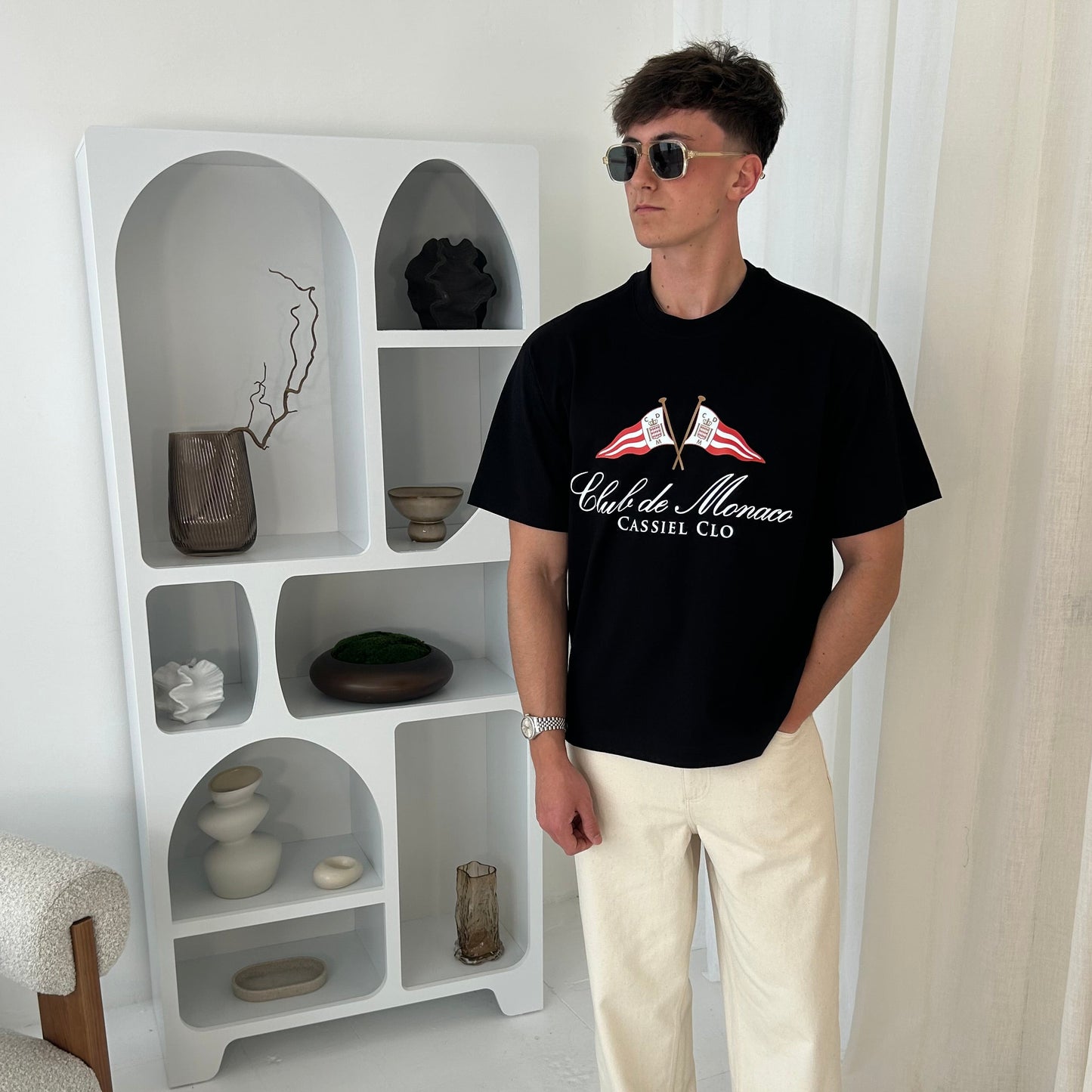 Cassiel Club De Monaco Box Black Tee
