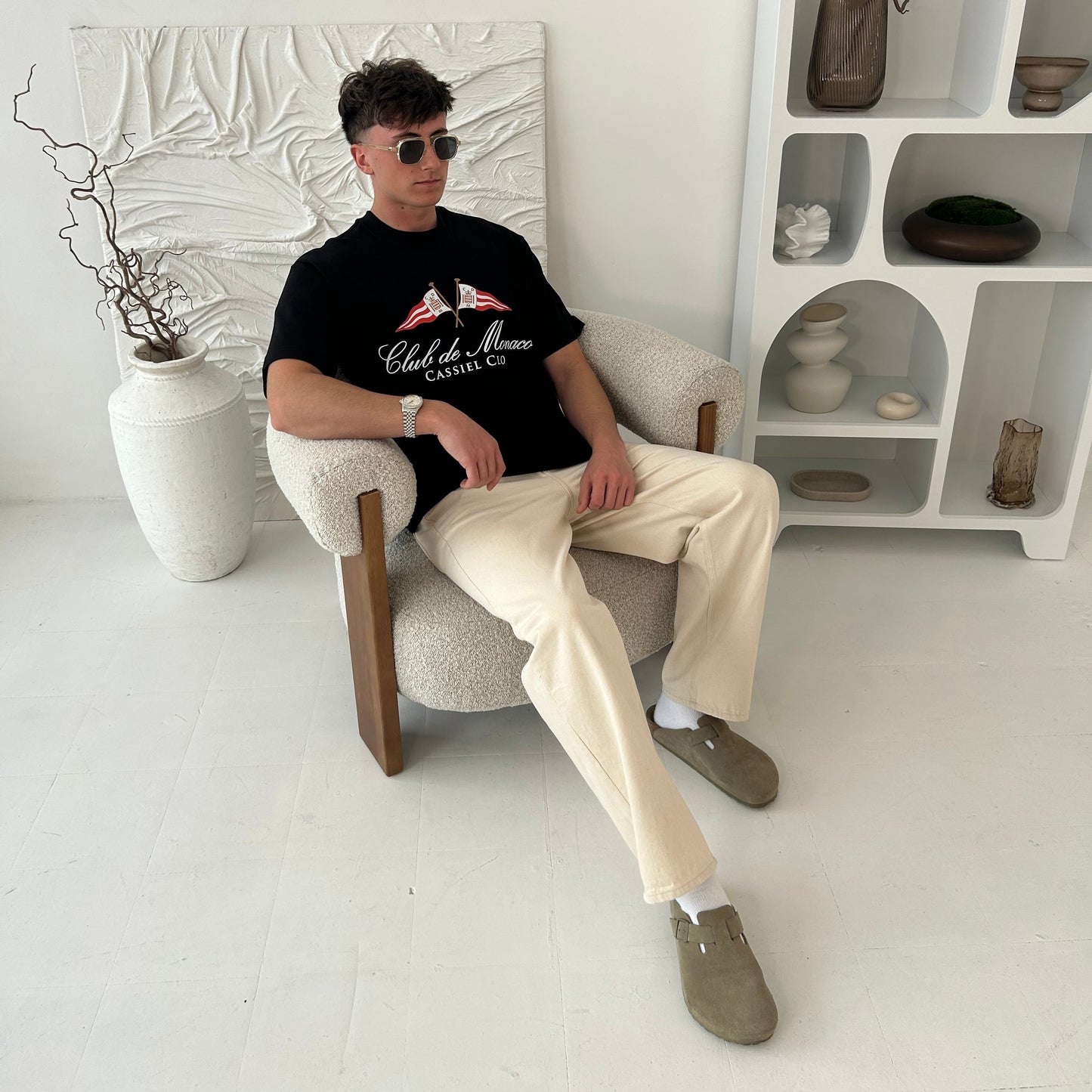 Cassiel Club De Monaco Box Black Tee
