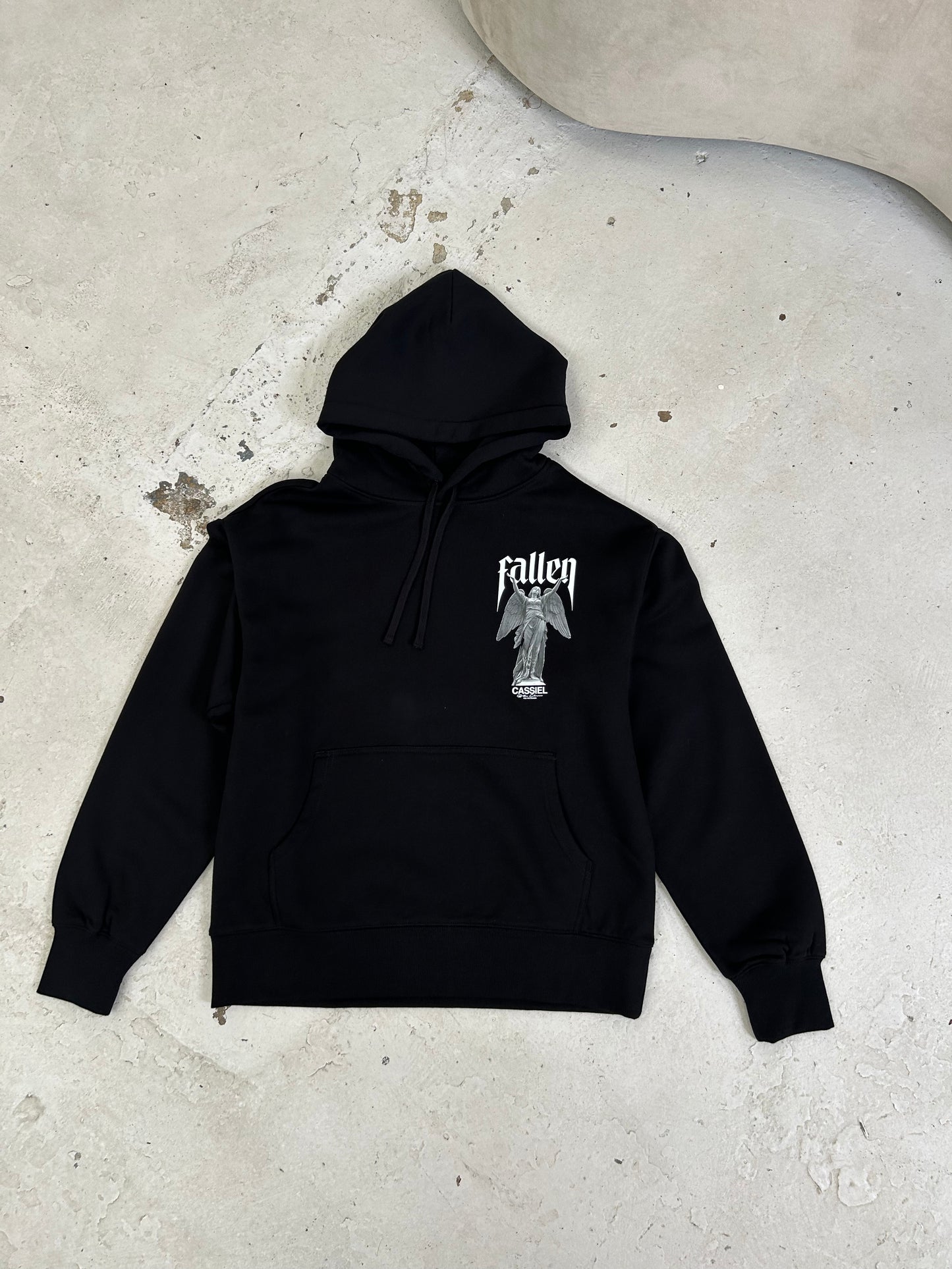 Cassiel Fallen Angle Black Hoodie Sweatshirt