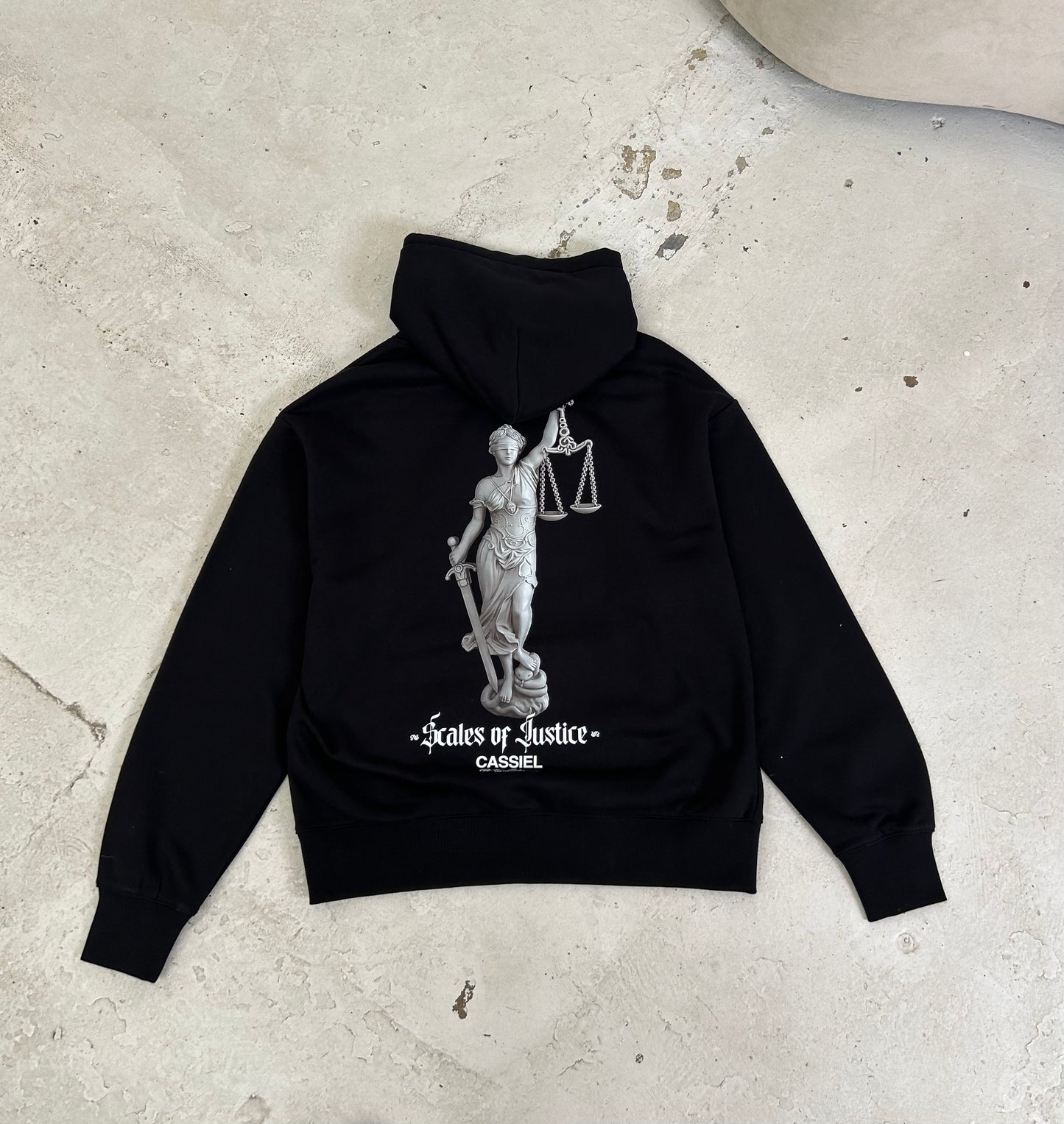 Cassiel Justice Black Hoodie Sweatshirt