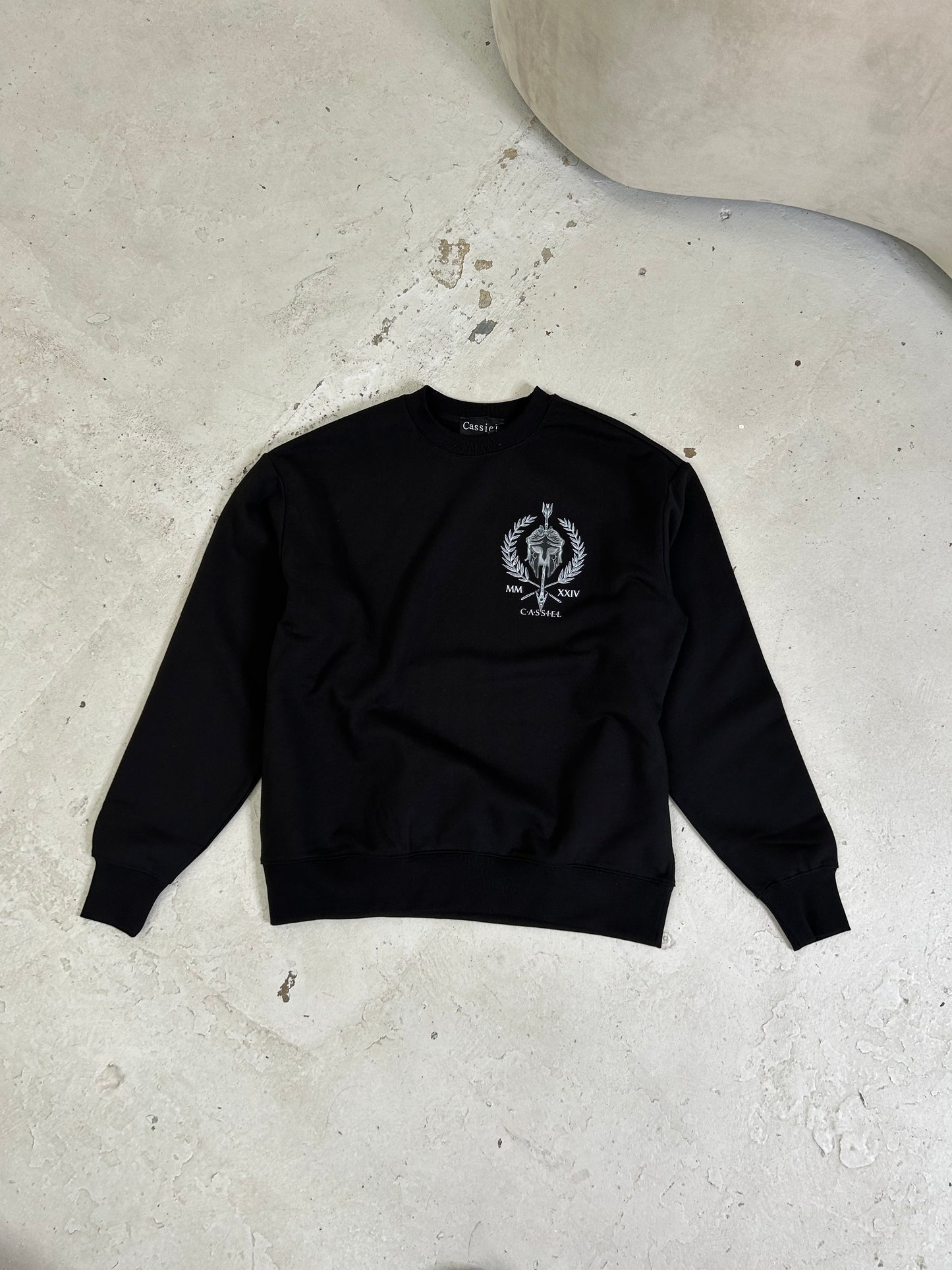 Cassiel Warrior Back Print Black Sweatshirt