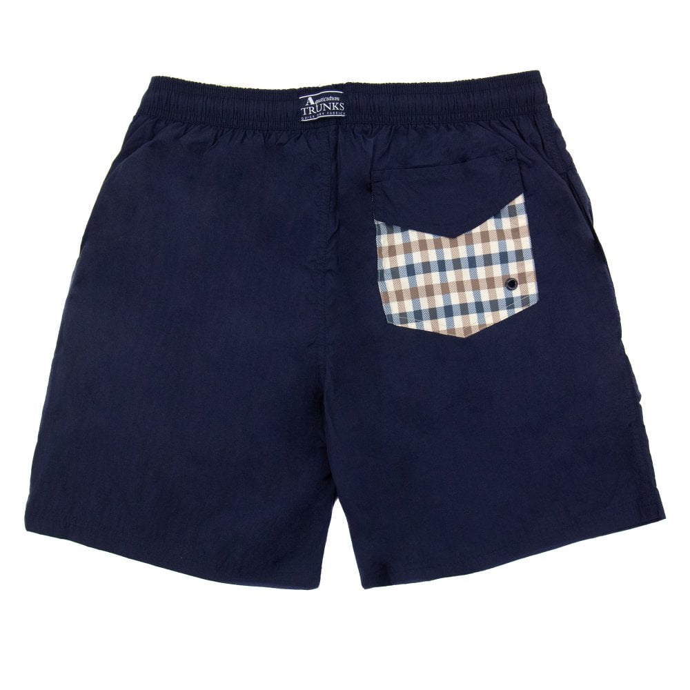 Aquascutum Check Pocket Navy Swim Short